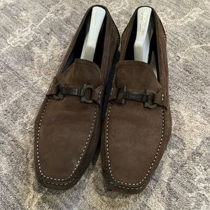 Salvatore Ferragamo brown suede loafers size 9 in unbelievable shape